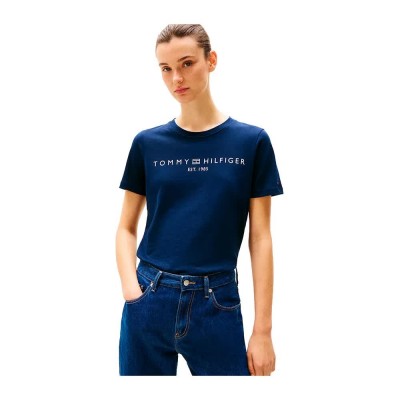 тениска,дамски,тениски,tommy,hilfiger,ww0ww40276,short,sleeve,t,shirt,blue,(blue)