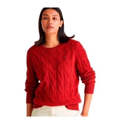 блуза,дамски,пуловери,дамски,плетени,дрехи,tommy,hilfiger,ww0ww43586,sweater,red,(red)