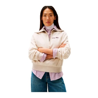 блуза,дамски,блузи,tommy,hilfiger,ww0ww46632,half,zip,sweatshirt,beige,(beige)
