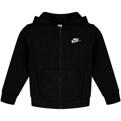 блуза,детски,блузи,nike,sportswear,club,full,zip,sweatshirt,black,(black,white)