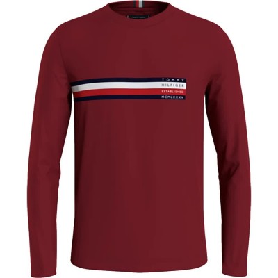 тениска,мъжки,тениски,tommy,hilfiger,mw0mw20166,long,sleeve,t,shirt,red,(burgundy)