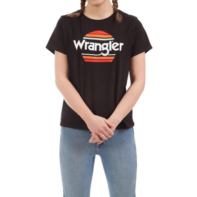 тениска,дамски,тениски,wrangler,rainbow,short,sleeve,t,shirt,black,(black)