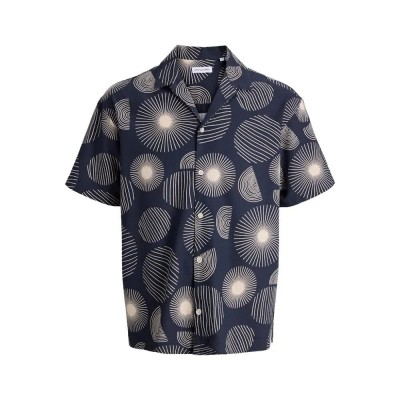риза,с,къс,ръкав,дамски,ризи,мъжки,ризи,jack,&,jones,abstract,print,short,sleeve,shirt,blue,(navy,blazer)