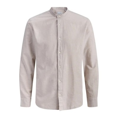 риза,с,дълъг,ръкав,дамски,ризи,мъжки,ризи,jack,&,jones,breeze,band,linen,blend,long,sleeve,shirt,beige,(string)