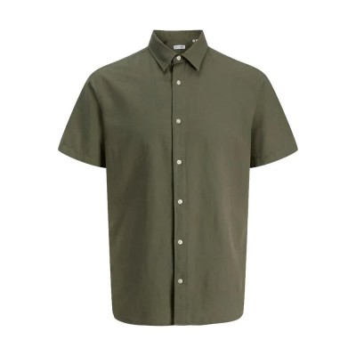 риза,с,къс,ръкав,дамски,ризи,мъжки,ризи,jack,&,jones,breeze,linen,short,sleeve,shirt,green,(dusty,olive)