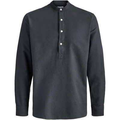 риза,с,дълъг,ръкав,дамски,ризи,мъжки,ризи,jack,&,jones,breeze,tunic,linen,long,sleeve,shirt,black,(black)