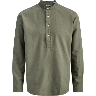 риза,с,дълъг,ръкав,дамски,ризи,мъжки,ризи,jack,&,jones,breeze,tunic,linen,long,sleeve,shirt,green,(dusty,olive)