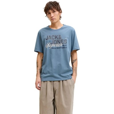 тениска,мъжки,тениски,дамски,тениски,jack,&,jones,logo,short,sleeve,t,shirt,blue,(blue,mirage)