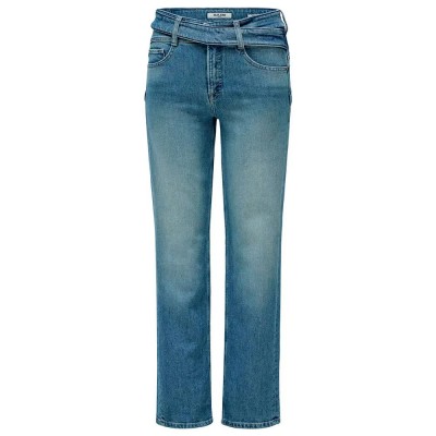дънки,дамски,панталони,salsa,jeans,faith,belt,straight,fit,jeans,blue,(greencast)