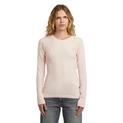 тениска,мъжки,тениски,дамски,тениски,g,star,a,line,slim,rib,long,sleeve,t,shirt,beige,(silver,peony)