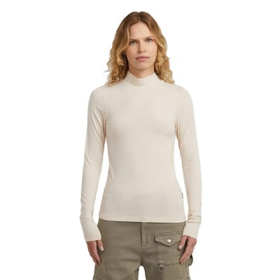 тениска,дамски,тениски,g,star,d27968,e299,slim,fit,long,sleeve,high,neck,t,shirt,beige,(dark,talc)