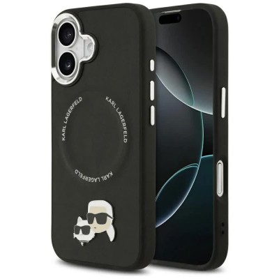 други,аксесоари,karl,lagerfeld,karl,and,choupette,pins,magsafe,iphone,17,phone,case,black,(black)