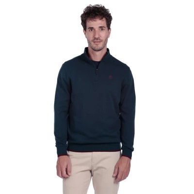 блуза,мъжки,пуловери,the,time,of,bocha,qi1jcrema,half,zip,sweater,blue,(ocean)