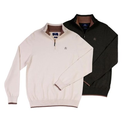 блуза,мъжки,пуловери,the,time,of,bocha,qi1pk.je,17,half,zip,sweater,2,units,green,white,(natural,hunter,green)