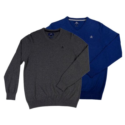 блуза,мъжки,пуловери,the,time,of,bocha,qi1pk.je,8,v,neck,sweater,2,units,blue,grey,(dark,grey,blue)