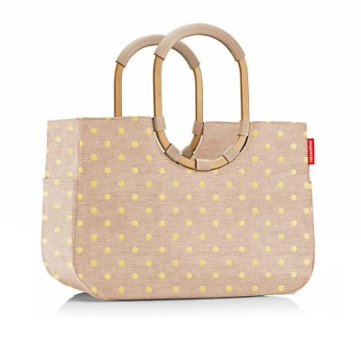 пазарска,чанта,всички,чанти,reisenthel,loopshopper,25l,shopper,bag,beige,(frame,metallic,dots,coffee)