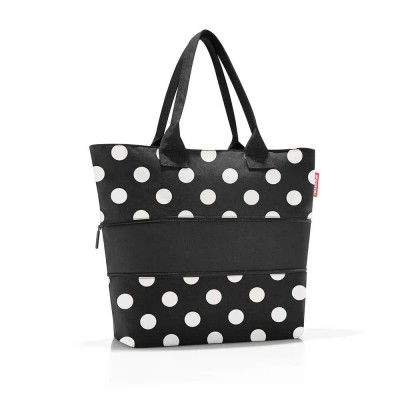 пазарска,чанта,всички,чанти,reisenthel,shopper,e1,12,18l,shopper,bag,black,(dots,white)