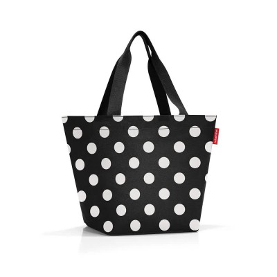 пазарска,чанта,всички,чанти,reisenthel,shopper,m,15l,shopper,bag,black,(dots,white)