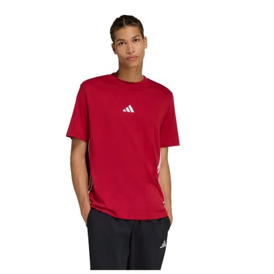 тениска,мъжки,тениски,дамски,тениски,adidas,essentials,3,stripes,single,jersey,short,sleeve,t,shirt,red,(active,maroon,white)