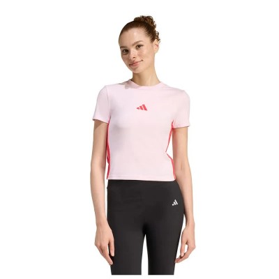 бебешка,тениска,мъжки,тениски,дамски,тениски,adidas,essentials,3,stripes,slim,baby,short,sleeve,t,shirt,pink,(clear,pink,pure,ruby)