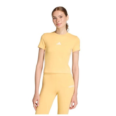 бебешка,тениска,мъжки,тениски,дамски,тениски,adidas,essentials,3,stripes,slim,baby,short,sleeve,t,shirt,yellow,(semi,ice,tangerine,white)