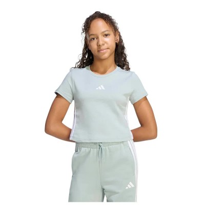 тениска,мъжки,тениски,дамски,тениски,adidas,essentials,3,stripes,slim,short,sleeve,t,shirt,grey,(wonder,sage,white)