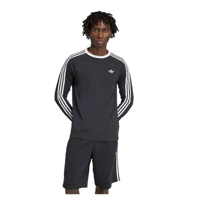 тениска,мъжки,тениски,дамски,тениски,adidas,originals,3,stripes,long,sleeve,t,shirt,black,(black)