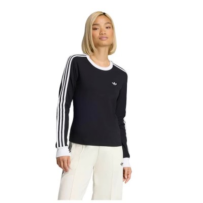 тениска,мъжки,тениски,дамски,тениски,adidas,originals,3,stripes,slim,long,sleeve,t,shirt,black,(black,white)