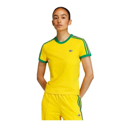 тениска,мъжки,тениски,дамски,тениски,adidas,originals,3,stripes,slim,short,sleeve,t,shirt,yellow,(eqt,yellow,green,collegiate,royal)