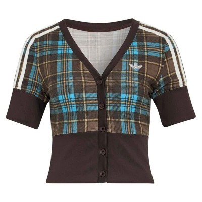 тениска,мъжки,тениски,дамски,тениски,adidas,originals,check,short,sleeve,v,neck,t,shirt,brown,(multicolor)