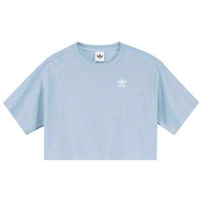 тениска,мъжки,тениски,дамски,тениски,adidas,originals,cropped,waffle,short,sleeve,t,shirt,blue,(crystal,sky)
