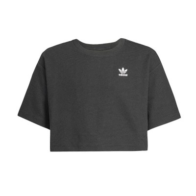 тениска,мъжки,тениски,дамски,тениски,adidas,originals,cropped,waffle,short,sleeve,t,shirt,black,(black)