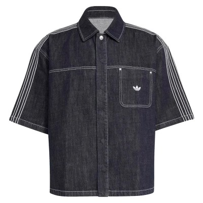 риза,с,къс,ръкав,дамски,ризи,мъжки,ризи,adidas,originals,originals,denim,button,up,short,sleeve,shirt,blue,(indigo,denim)