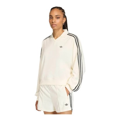 дамски,блузи,с,яка,мъжки,блузи,с,яка,adidas,originals,terry,towel,v,neck,long,sleeve,polo,beige,(off,white)