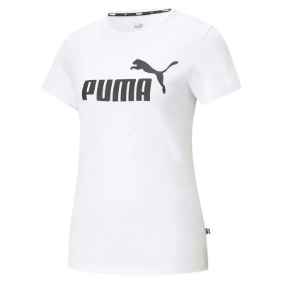 тениска,дамски,тениски,puma,essential,logo,short,sleeve,t,shirt,refurbished,white,(puma,white)