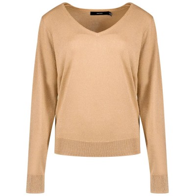 блуза,дамски,пуловери,дамски,плетени,дрехи,vero,moda,blaze,glitter,v,neck,sweater,beige,(silver,mink,detail,w,gold,lurex)