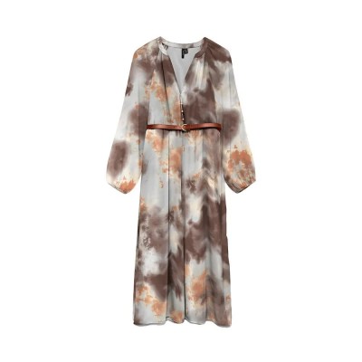 рокля,дамски,поли,и,рокли,vero,moda,holly,long,sleeve,midi,dress,brown,grey,(alloy,aop,haley)