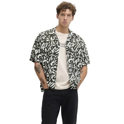 риза,с,къс,ръкав,дамски,ризи,мъжки,ризи,jj,rebel,blossom,resort,short,sleeve,shirt,green,(beetle)