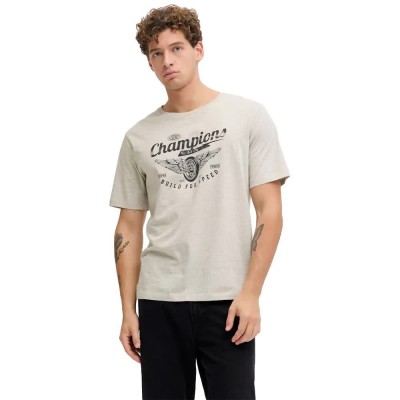 тениска,мъжки,тениски,дамски,тениски,jj,rebel,matheo,short,sleeve,t,shirt,beige,(white,melange)