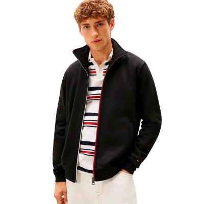 блуза,мъжки,пуловери,tommy,hilfiger,signature,tape,full,zip,sweater,black,(black)