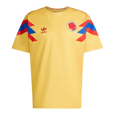 футболна,фланелка,мъжки,тениски,дамски,тениски,adidas,colombia,away,1990,short,sleeve,t,shirt,yellow,(bold,gold)