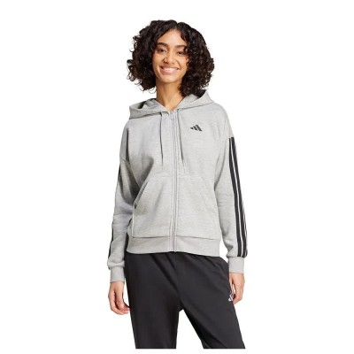 поларена,блуза,дамски,блузи,adidas,essentials,3,stripes,fleece,full,zip,sweatshirt,grey,(medium,grey,heather,black)