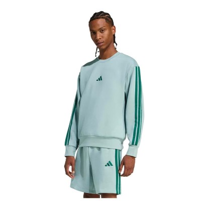 поларена,блуза,мъжки,пуловери,adidas,essentials,3,stripes,fleece,sweatshirt,blue,(wonder,sage,collegiate,green)