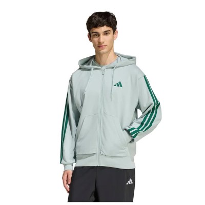 блуза,мъжки,пуловери,adidas,essentials,3,stripes,french,terry,full,zip,sweatshirt,grey,(wonder,sage,collegiate,green)