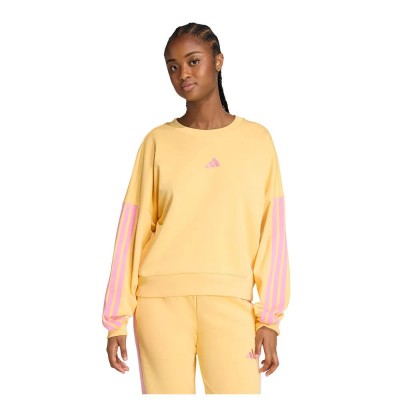 блуза,дамски,блузи,adidas,essentials,3,stripes,french,terry,sweatshirt,yellow,(semi,ice,tangerine,st,tropic,bloom)