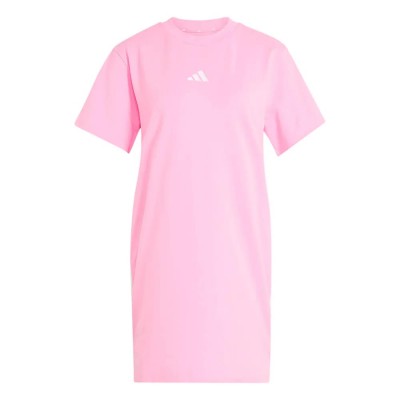 фланелка,с,къс,ръкав,дамски,поли,и,рокли,adidas,essentials,3,stripes,tee,short,sleeve,short,dress,pink,(st,tropic,bloom,white)