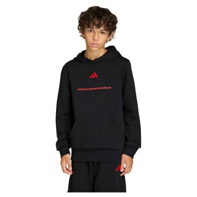 суичър,детски,блузи,adidas,slogan,fleece,hoodie,black,(black)
