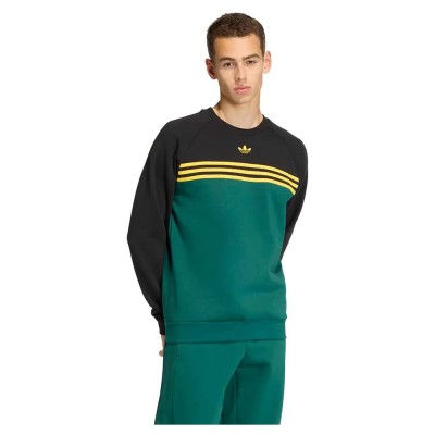 блуза,мъжки,пуловери,adidas,originals,chest,stripes,crewneck,sweatshirt,green,(collegiate,green,black)