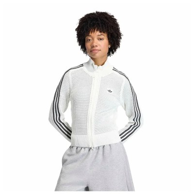 блуза,дамски,блузи,adidas,originals,knitted,crochet,firebird,full,zip,sweatshirt,white,(off,white)
