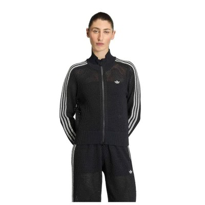 блуза,дамски,блузи,adidas,originals,knitted,crochet,firebird,full,zip,sweatshirt,black,(black)